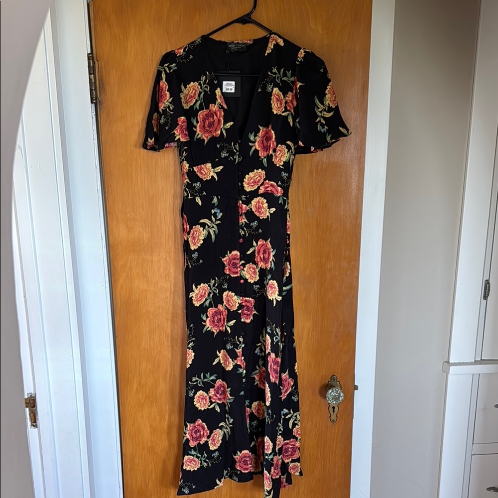 Floral Black Dress